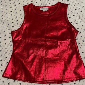 Never Fully Dressed Shimmering Red Tank Top